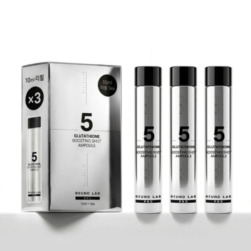 ROUND LAB Pro Глутатион 5 Усиливающий Ампульный Зарядный Набор 10 мл x 3 – Осветляющая Ампула для Сияния Кожи и Выравнивания Тона