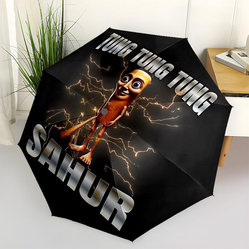 

1pc Tung Tung Sahur Umbrella with Plastic Handle,Suitable for All Seasons Home Travel Outdoor UmbrellaM1012