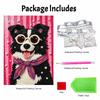 Creative DIY Framed Pearl Art Kit with Cool Dog Wearing Sunglasses Pattern Sparkling Bead Canvas Ready to Display Relaxing Gift for Adults