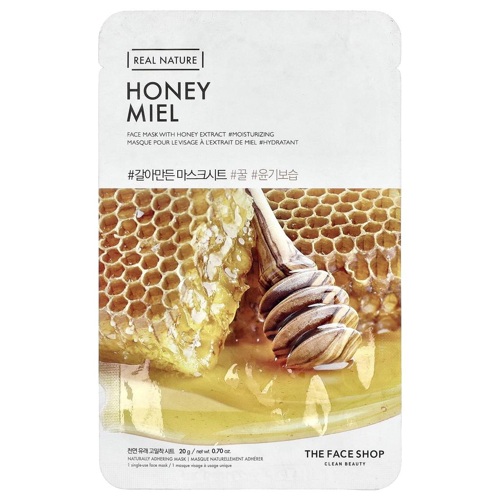 The Face Shop, Real Nature, Beauty Face Mask, Honey, 1 Sheet, 20g (0.7oz)