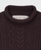 Seutyudiotomboiegseu (W) Cropped Cable Knit Pullover Brown