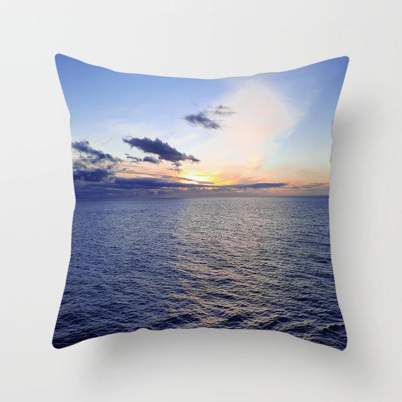 Natural Landscape Sunset Scenery Pillow Cover Sofa Decoration Car Office Seat Cushion Cover Room Pillow Cover Home Decoration