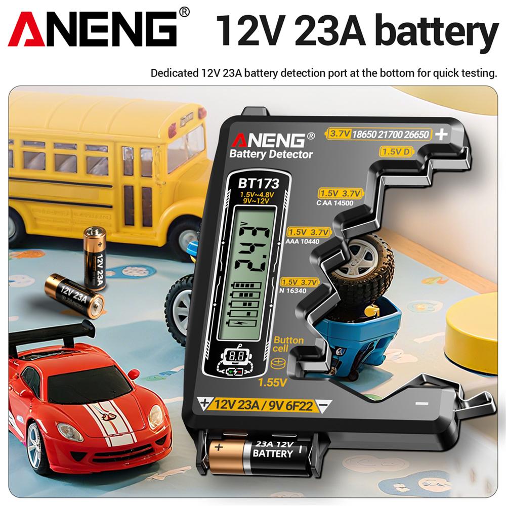 2026 Universal Battery Tester ANENG BT173 Battery Detector Test C D AA AAA N 9V Cell Button Meter Visual Display High Precision Testing Tester Tools