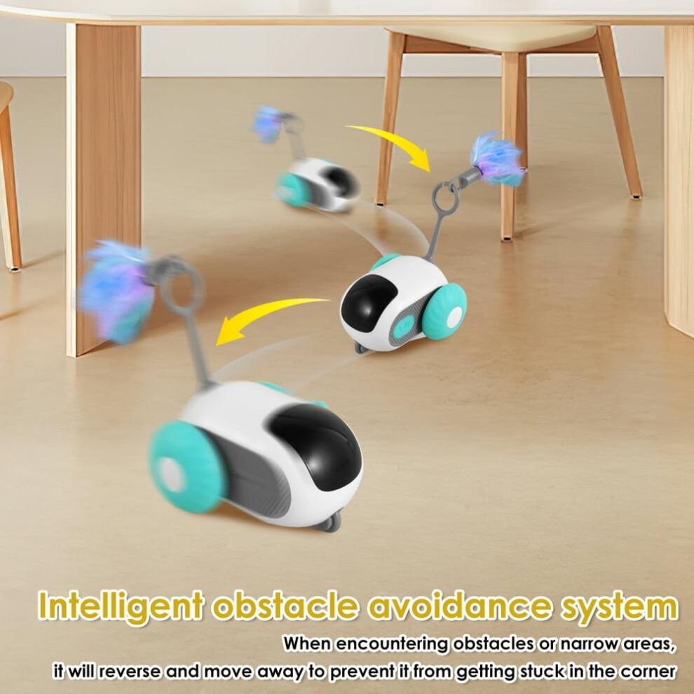 Estbridge Interactive Cat Toy, USB Rechargeable, Auto & Remote Control, Obstacle Avoidance, Dual Mode Smart Electric Cat Toy