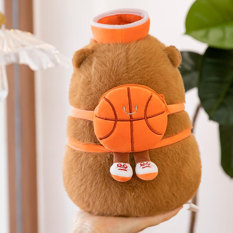 Basketball Backpack Capybara Plush Toy Doll Capibara Doll Doll Children's Gift Hug Pillow
