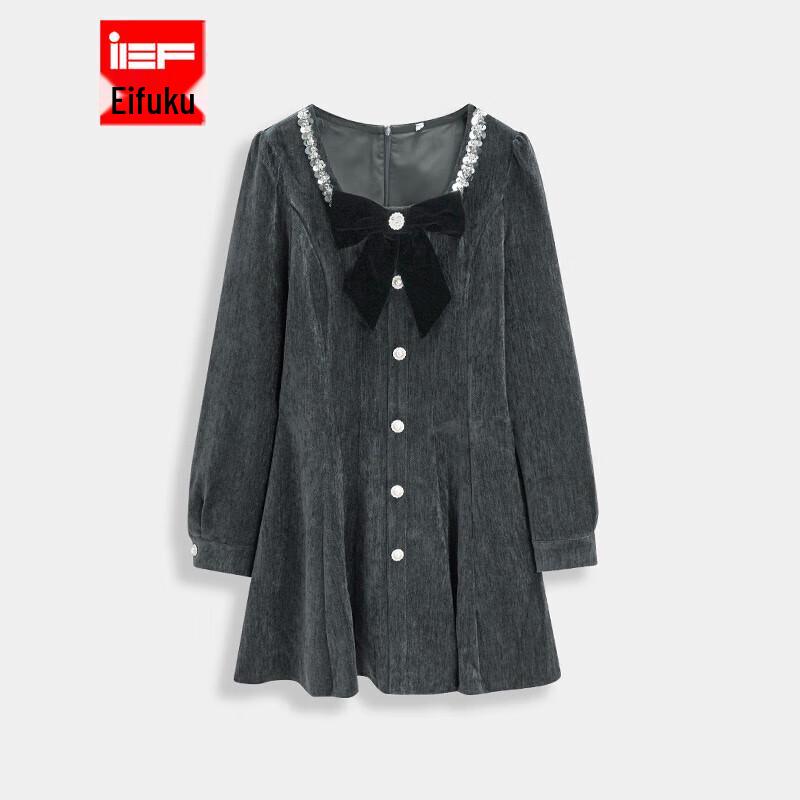 

IEF 2025 Winter French Style A-line Commuter Dress L