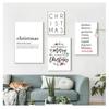 Canvas Painting Simple English Letters For Christmas Nordic Style Poster Living Room Home Decor Wall Art Prints Modular Pictures