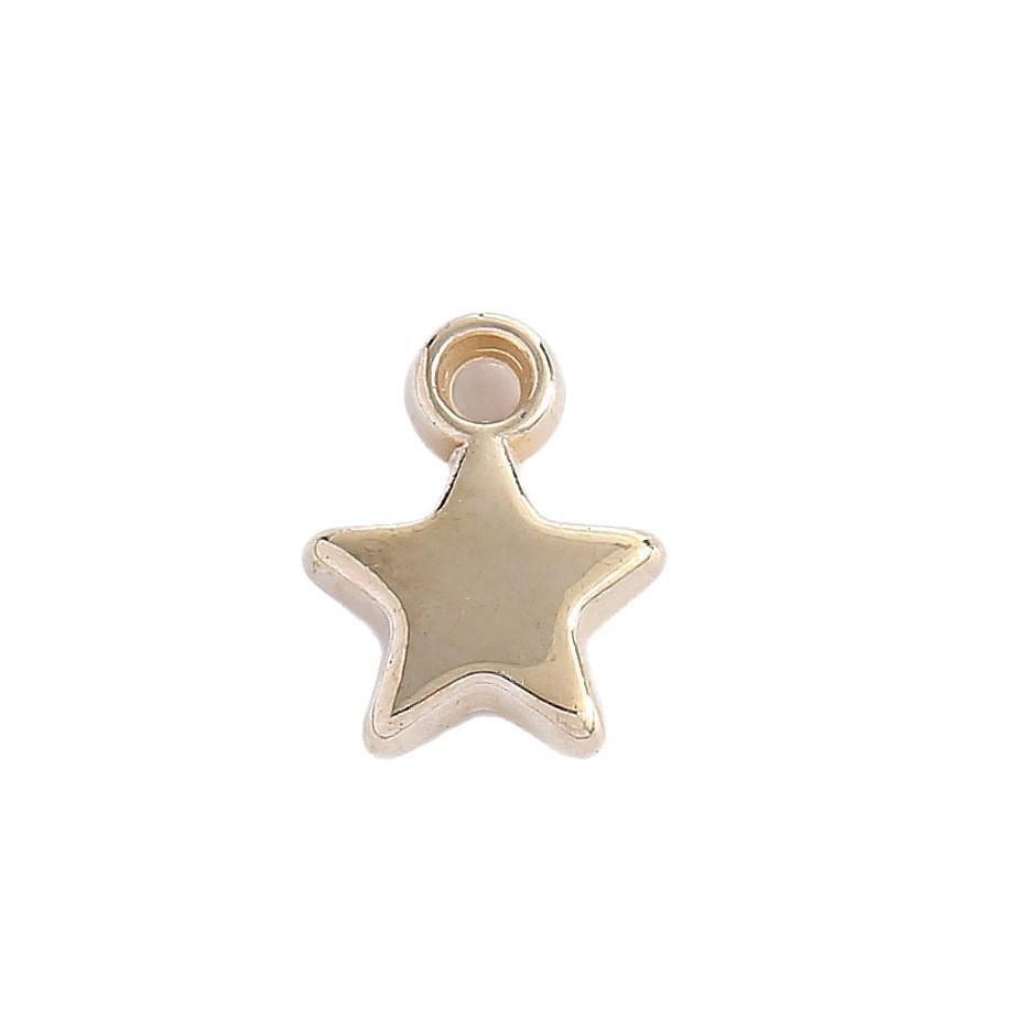 Electroplated CCB Five-Pointed Star Pendant, ABS Plastic DIY Jewelry Accessory for Bracelets & Necklaces.