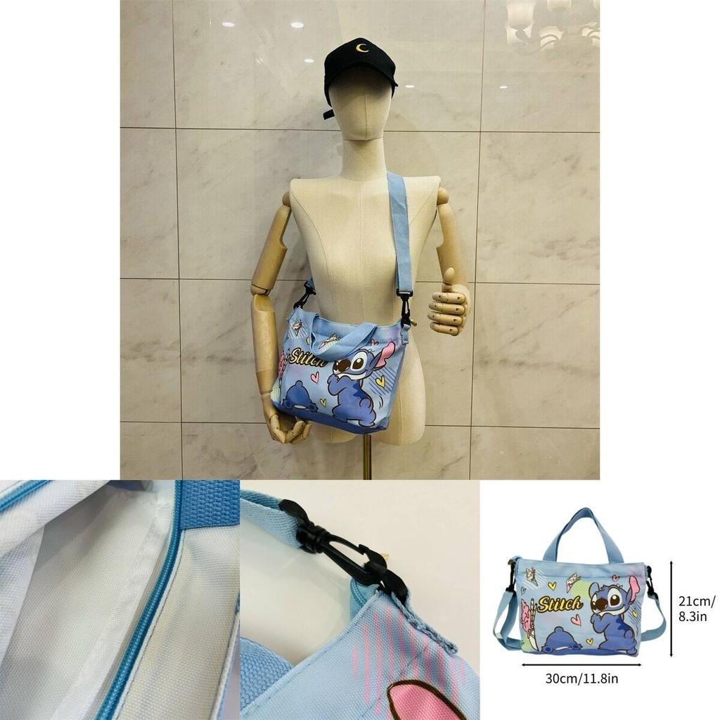 Stylish Canvas Shoulder Bag With Cartoon Design, Blue Color, Medium Size, 3021cm