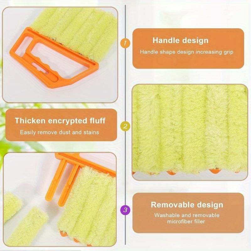 Washable Microfiber Cleaner Tool Vent Blinds Cleaner Cloth Brush for Auto Air Conditioner Duster Car Electric Fan