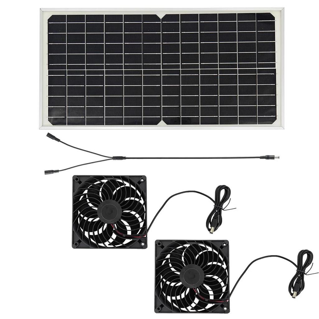 Solar Panel Charger Powered Exhaust Fan Automatic Rain or Shine Operation for Year-Round Greenhouse Chicken Coop Ventilation 4