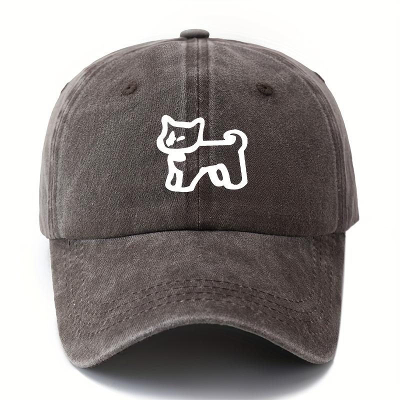 Printed Cartoon Dog Baseball Cap for Men and Women Outdoor Lightweight Sun Protection Vacation Camping Casual Duckbill Cap.