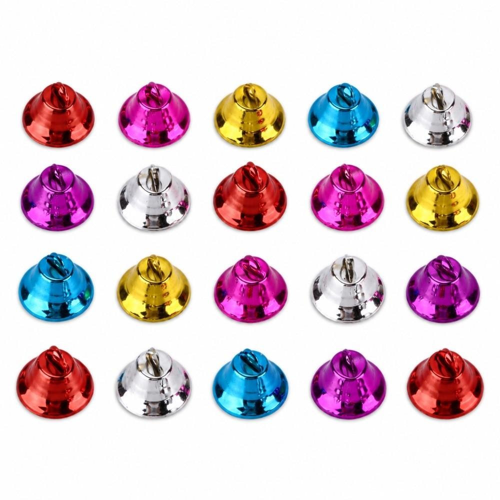 20pcs Metal Construction Bird Bells Iron Material Craft Bells Colourful Chew Toy Bells For Parrots