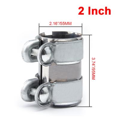 2inch/2.5inch Exhaust Clamp, Lap Joint+Bolts Band Flanges Clamp for Secure Sealing, for Mufflers Downpipes Catback Systems