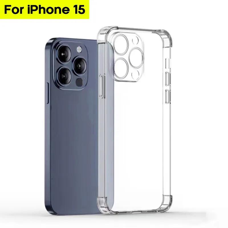 Shockproof Clear Phone Case For iPhone17 16 15 14 13 12 11 Pro Max 16 Plus 13 Mini X XR XS Max 6 6s 7 8 Plus SE Airbag Transparent Soft TPU Cover