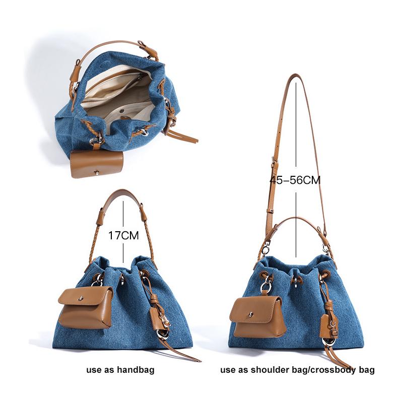 Designer Brand Fashion Women's Denim Handbag Minimalist Crossbody Messenger Lady Pouch Design Tote Shoulder Bag Spring Summer 2026 Collection