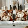 2D Flat Printing Autumn Pumpkins Leaves Berries Decorative Cushion Covers Polyester Pillowcase Sofa Decorative Cushion Cover