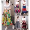 Spring New Fashion Pleated Skirt Digital Printing Long Skirt Elastic Waist Supply Temperament Commuting