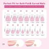 150 Pieces French Manicure Press On Nail with Pre Coated Base Easy To Apply False Nail T for Creating Stylish Nail Art