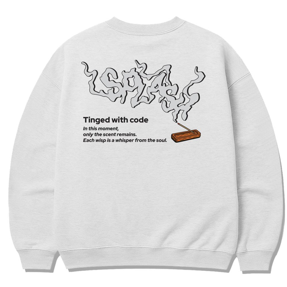 Seupeullaesikodeu Heavy Crew Neck Sweatshirt Melange White - Incense