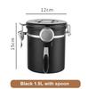 Stainless Steel Coffee Canister Coffee Bean Storage Airtight Containers with Date with Spoon Vent Valve Kitchen Food Storage Jar