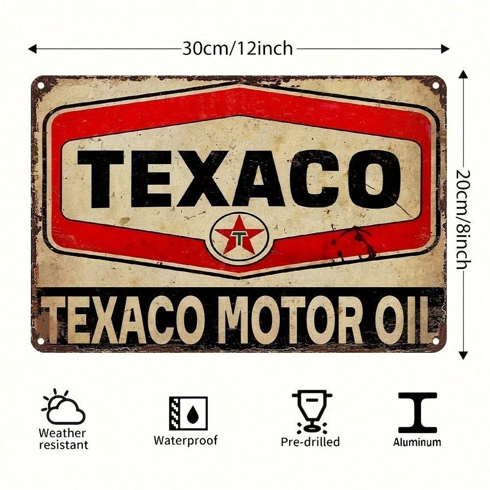 Vintage Texaco Metal Tin Sign Retro Garage Wall Decor American Pub Bar Man Cave Art