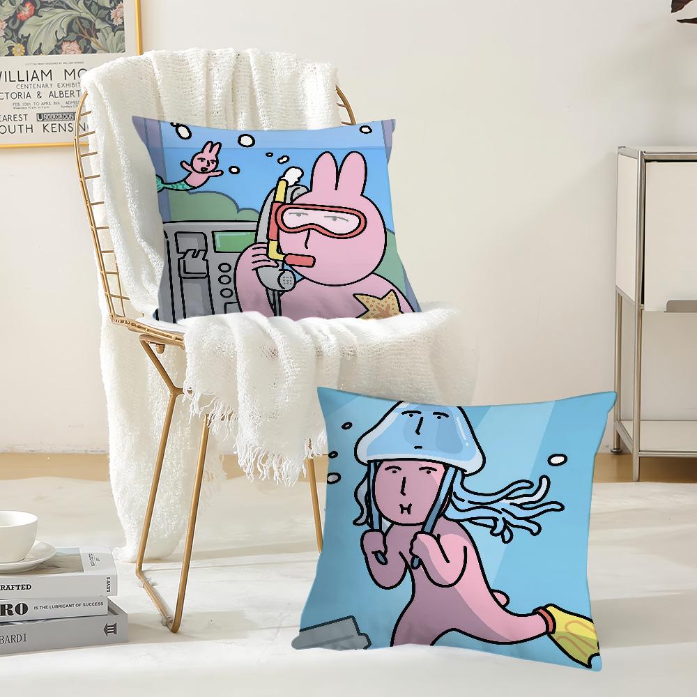 Funny Cartoon My Friend Rrabbit Pillow Case Suitable For Bedrooms Living Rooms Cars Home Decoration