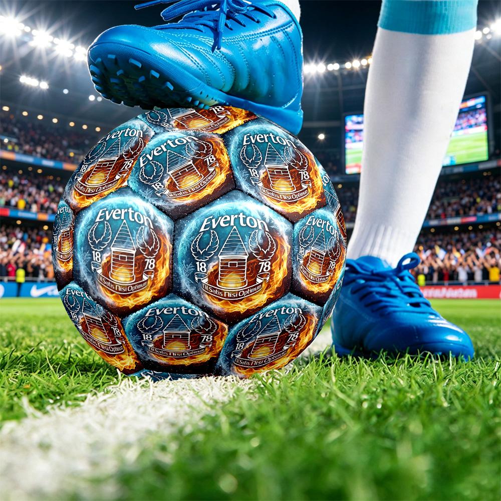 Everton FootballPrinted Size 5 Soccer Ball, Anti Slip Adult Match Football Souvenir for Football Fans
