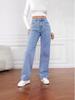 Retro Washed High-Waist Straight Leg Jeans for Women - Slimming Wide-Leg Style for Spring and Autumn 2026