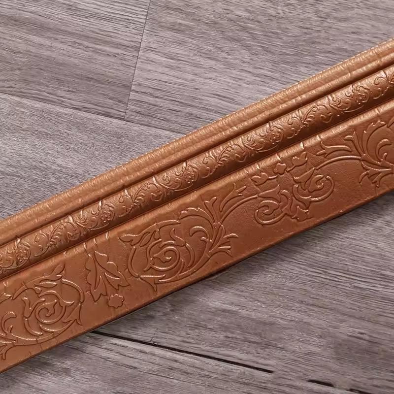 

1 шт. 2,3 м x 10 см Самоклеящаяся 3D-узорная обойная декоративная линия Плинтусная линия Декорация Настенный бордюр Наклейка 230x10cm