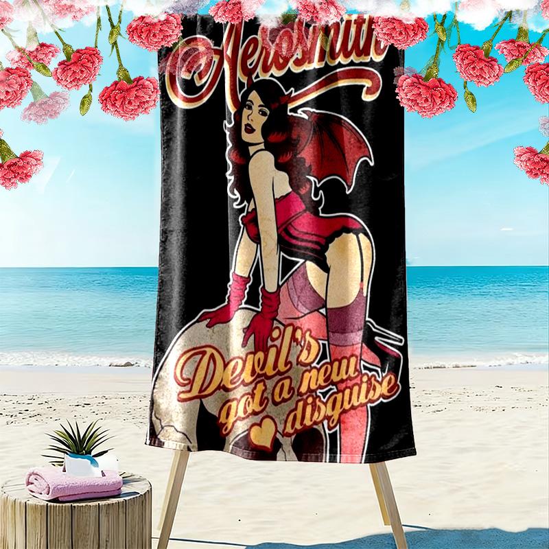 Aerosmith 2D Flat Print Beach Towel, Large Soft Quick Dry Towel for Beach Camping SwimmingSSTJ0917050