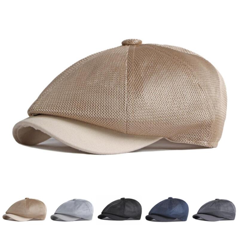 Unisex summer punching design beret hat Navy