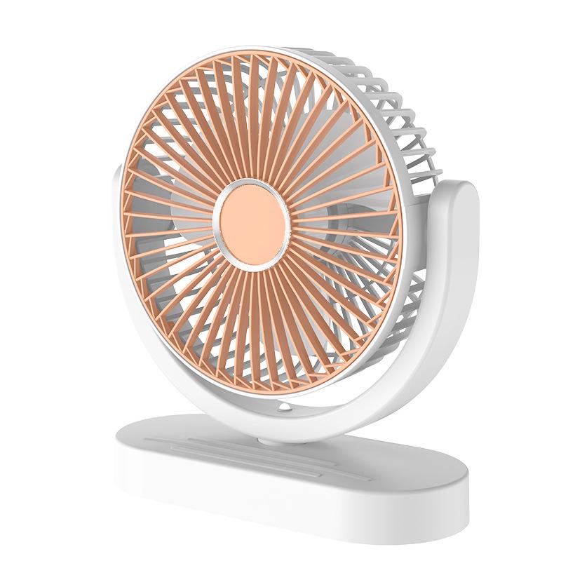 Dual-Head USB Rechargeable Desktop & Floor Fan with 360° Rotation for Outdoors and Camping