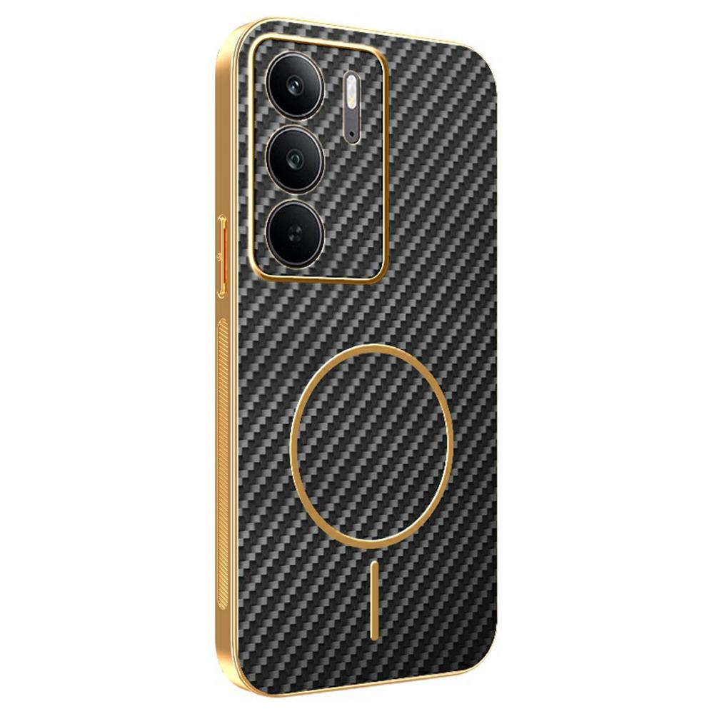 For Realme C75 4G/C75x Phone Case Carbon Fiber Textured Electroplated TPU Back Cover