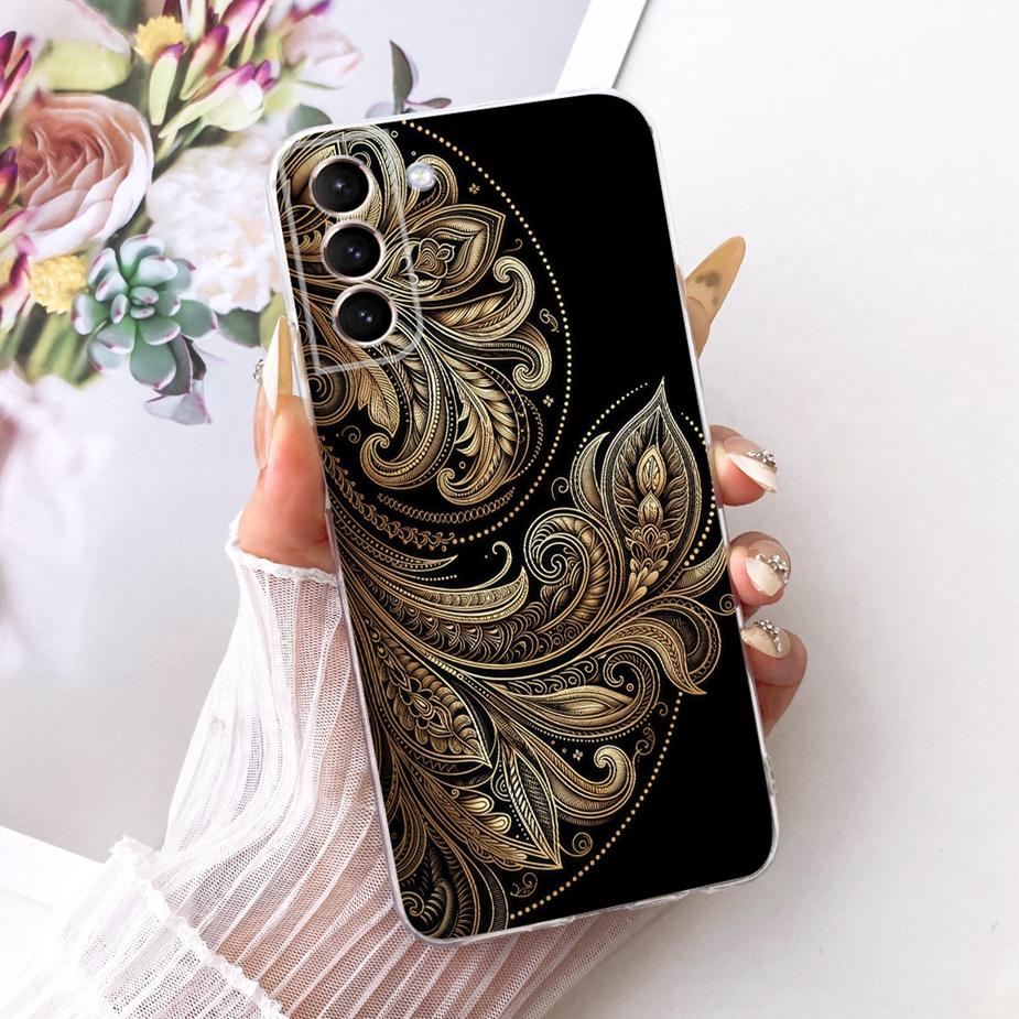 For Samsung Galaxy S21 Plus Case S21 FE Luxury Bow Flowers Painted Cover Soft Silicone Case For Samsung S21 Ultra S 21 S21+ Bags
