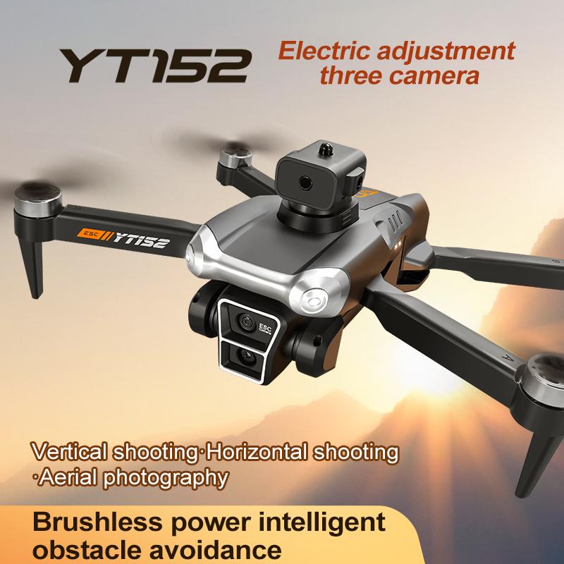 Nový YT152 MINI Drone 8K Tři kamery Wiif Optické polohování toku Vyhýbání se překážkám Bezkartáčové dálkové ovládání Čtyřosé letadlo Hračka Dárek Děti