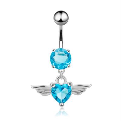 14G Heart Wing  Navel Belly Button Ring Barbell Body Piercing Jewelry