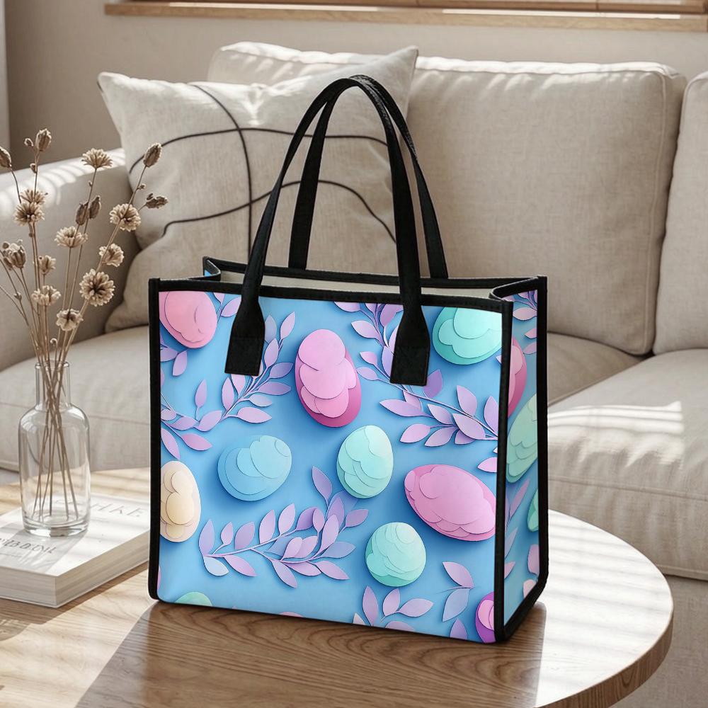 Cute Floral Tote Bag Fashion Casual Large Capacity Handbag for Daily Shopping