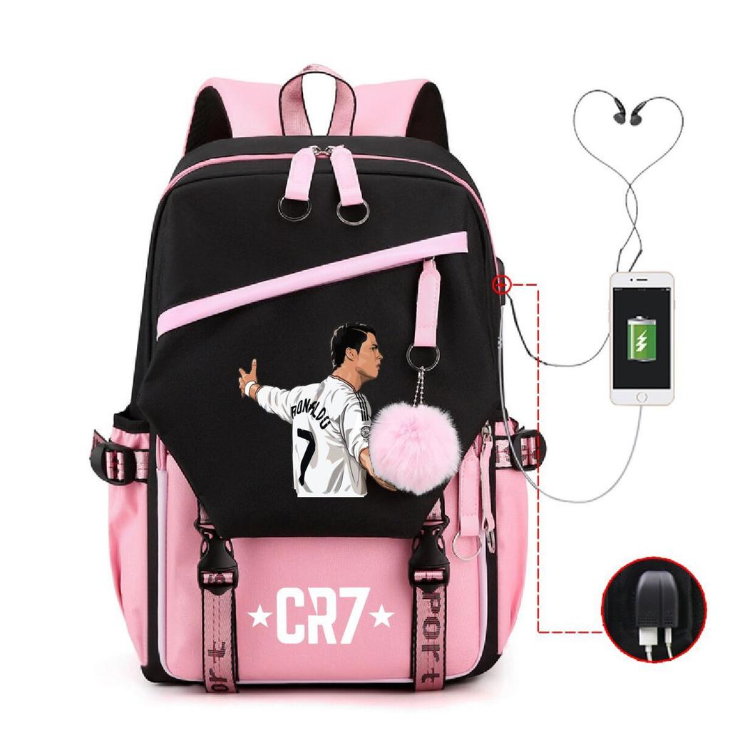 3 Piece School Backpack Set for Students Large Capacity Oxford Cloth Schoolbag with Shoulder Strap and Pencil Case