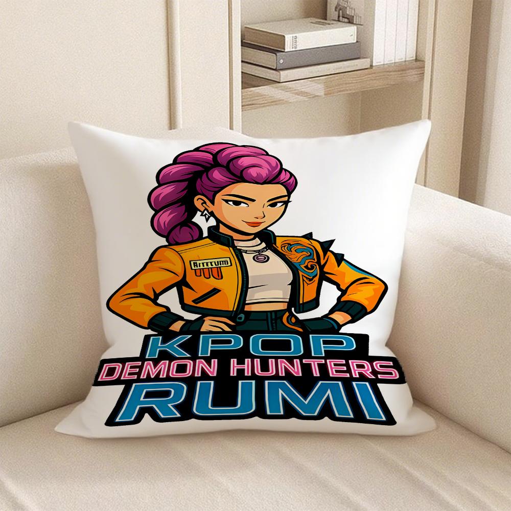 KPop Demon Hunters  KPOP Demon Hunter Series Pillowcase: Colorful Character Pattern Fashion Home Decoration