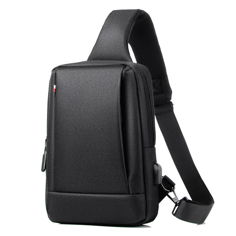 Men's Waterproof Oxford Crossbody Chest Bag - Casual Sling Bag with Large Capacity