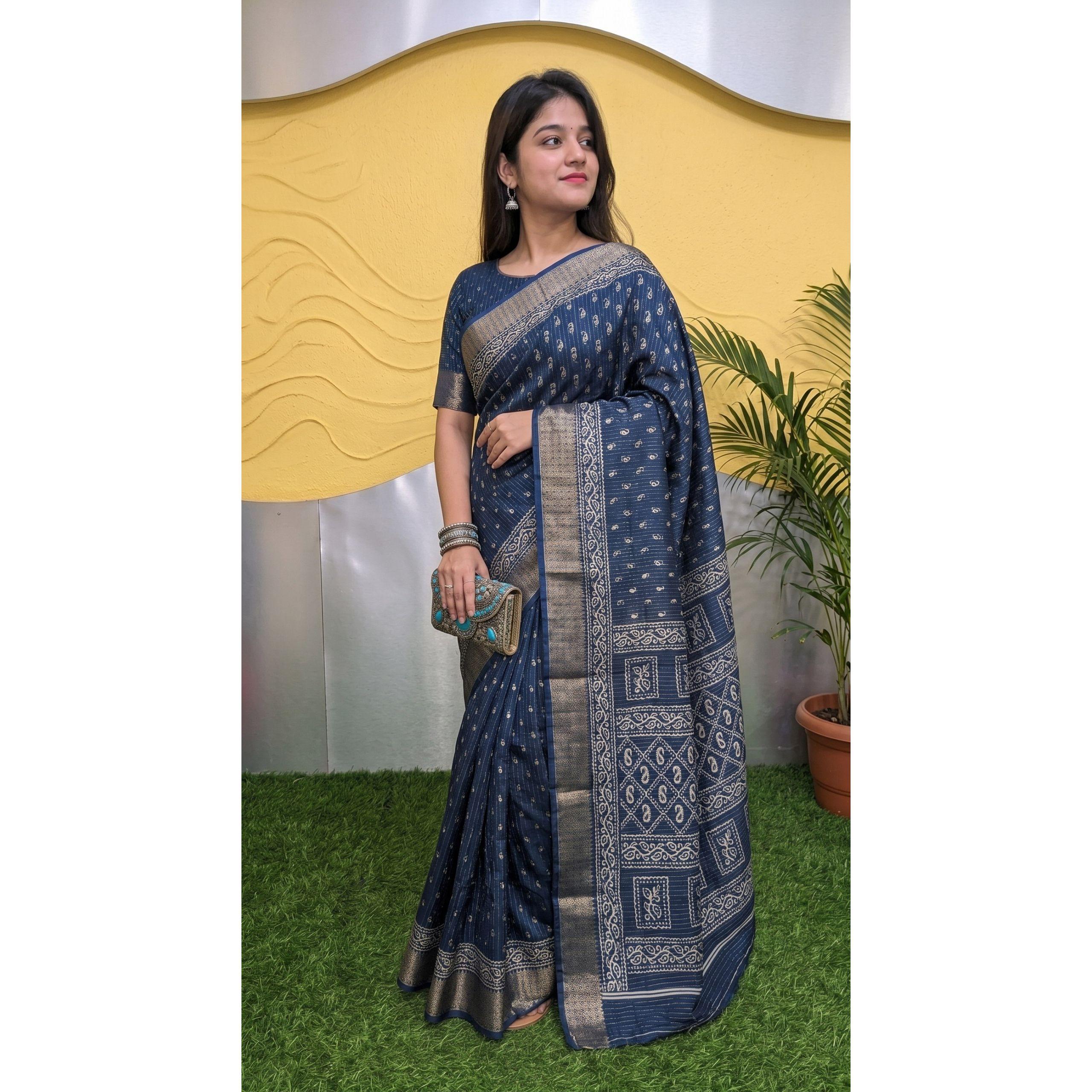 NEW LAUNCH – Designer Freehand Dola Doby Silk Saree Collection