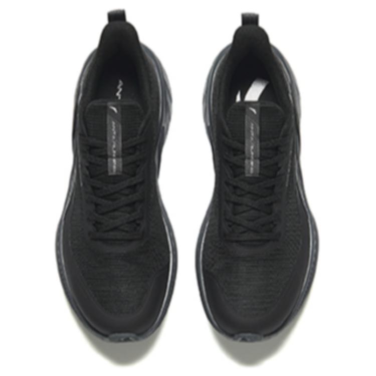 New Anta A Shock Cushioned Slip Resistant Low Top Casual Running Shoes Men's Basic Black 112435548-5