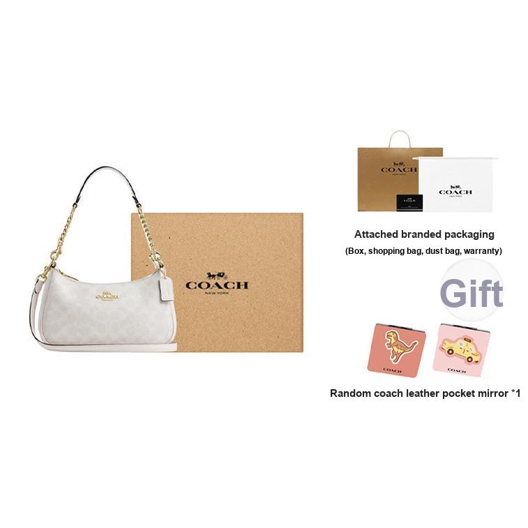 Coach Sac bandoulière Teri 25 Marque Micro Logo Bandoulière amovible Similicuir Moyen Sacs pour femmes Blanc craie CV933-IMXU5