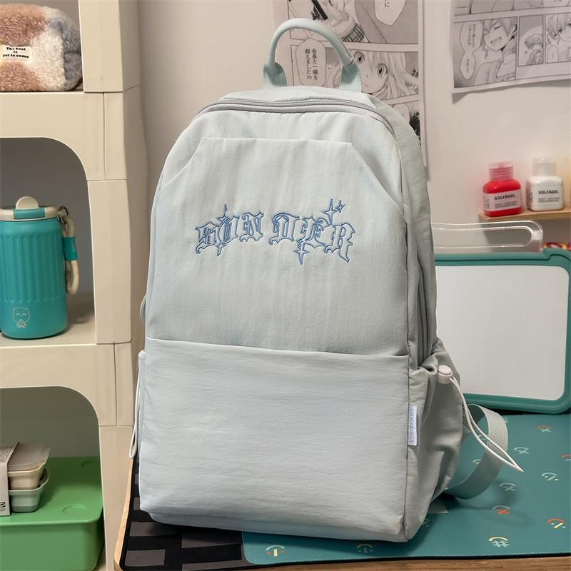 College Style Student Schoolbag Large Capacity Embroidered Backpack