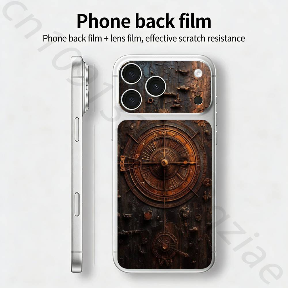 Legno Naturale Per iPhone 17 pro Max /17 pro Cover Completa Adesivo Skin Wrap Pellicola Protettiva Posteriore Colorata 3D