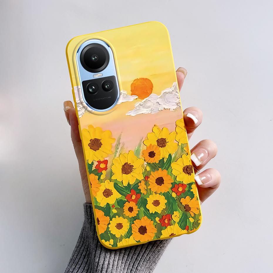 For OPPO Reno 10 5G CPH2531 Case Stylish Pattern Soft Silicone Phone Cases for Oppo Reno10 Pro Global 2023 CPH2525 Back Cover