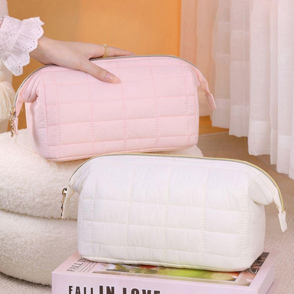 Large Capacity Women Makeup Bag Solid Color Travel Toiletry Bag Casual Sundries Organizer  Camping