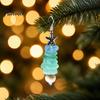 Exquisite Christmas Tree Decoration Sea Glass Ornament, Handmade Starfish Hanging Decorative Bag Charm for Vacation Decoration, Coastal Style Pendant