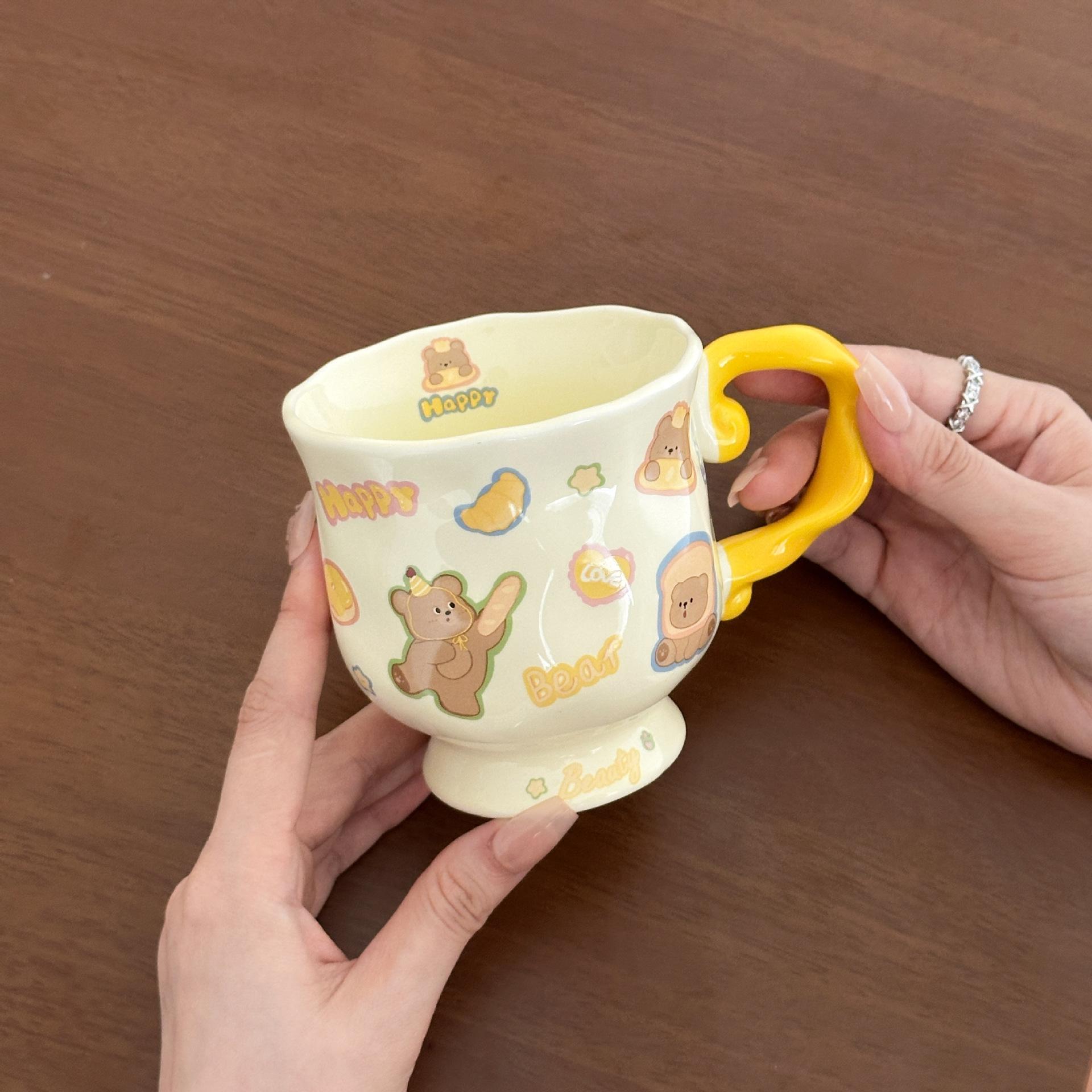 

Милая керамическая кружка для пары, домашняя чашка, высокая ценность, чашка для завтрака и кофе, подарок на день рождения, сувенир 301-400ml